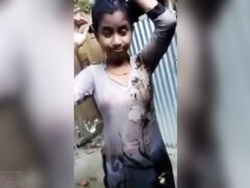 Young babe shows off her small boobs and cute pussy in a naughty video