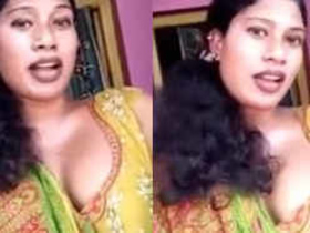 Hot aunt with big boobs gives a sensual interview