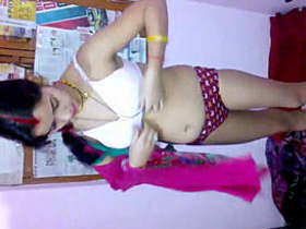 Indian bhabhi's lingerie change caught on camera