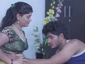 Couple's passionate encounter in the bedroom
