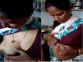 Desi wife records her own tit video for husband