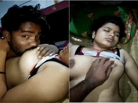 Bahbhi's exclusive boobs sucking video with hubby