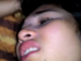 Teenage girl's anal fucking with loud moans and facial cumshot