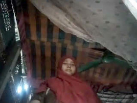 Muslim babe from a village flaunts her large breasts and intimate parts