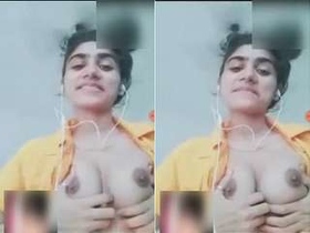 Exclusive video of cute Indian girl exposing her breasts and vagina