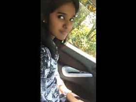 Cute blonde gives a blowjob in the car