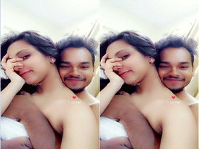 Amateur Indian girl with big boobs giving a sloppy blowjob