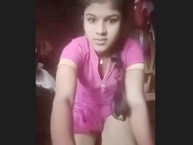 Cute girl from village pleasures herself with fingers
