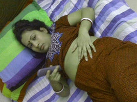 Indian wife in lingerie changing and peeing in the bathroom
