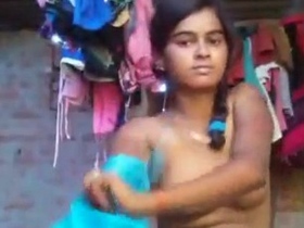 Watch a country girl strip down to her lingerie