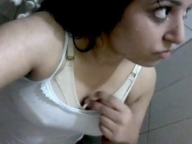 Desi European girl pleasures herself with her fingers