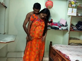 Telugu wife pleases her husband with a sensual blowjob in the kitchen