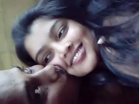 Indian girl gives a sensual blowjob while kissing passionately