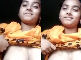 Cute Bangladeshi girl shows off in a village