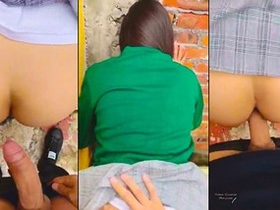 Risk-taking college girl gets fucked by her Indian teacher in public