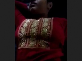 Beautiful girl in red suit gets fucked in the village