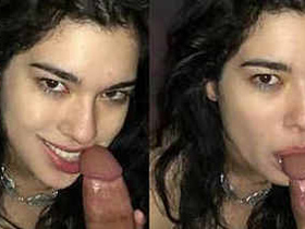 Lascivious babe enjoys giving head to a well-endowed man