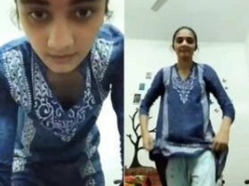 Cute girl gets naughty in front of the camera