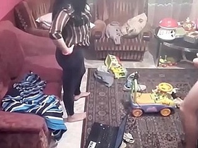 Watch a hot babe get fucked in the living room with pigtails