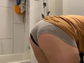 Young babysitter indulges in a steamy bath