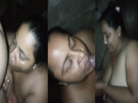 Mature Desi aunty gives a blowjob to her employer