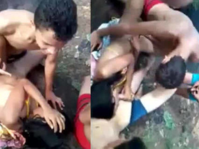 Friends record hot outdoor sex during registration