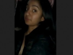 Desi bhabi's cute blonde girl bares her breasts and pussy