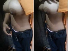 Desi girl's big boobs in action with her boyfriend