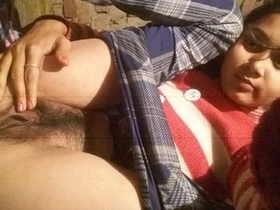 Cute high school girl masturbates with licking and rubbing