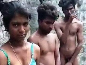 Outdoor local gangbang with sexy randi