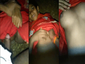 Petite teen girl enjoys outdoor sex with customer in forest