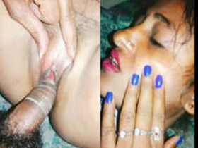Wife gets naughty in the middle of the night with her lover
