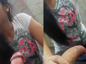 Desi girl gives a quick blowjob and rides her boyfriend's big cock