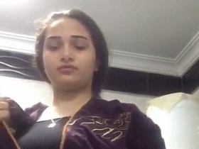 Nude Indian girl takes a solo nude selfie in the bathroom