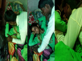 Cuckold husband films hot Dehati threesome sex video