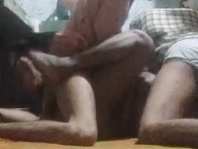 Desi village mature bhabhi takes on two hard cocks