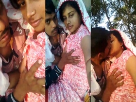 Big boobs girl enjoys outdoor sex in MMS video