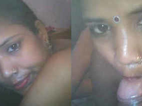 Indian wife gives a blowjob and rides her husband's cock