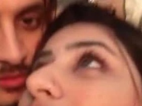 Desi aunty's big boobs fondled and pressed hard by lover