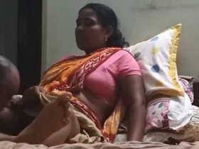 Uncle gets turned on and starts licking the maid's pussy