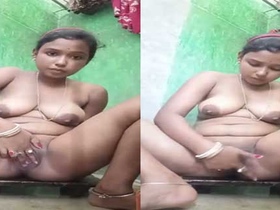Dehati babe with big boobs jerks off in village nude video