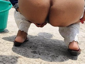 Desi couple's bathroom peeing compilation video