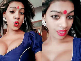 Simran indulges in some solo fun with her ample bosom