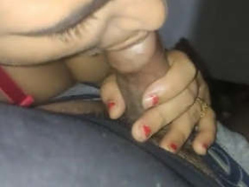 A seductive wife performs oral sex on her husband until he reaches climax