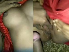 Desi couple enjoys each other outdoors at night