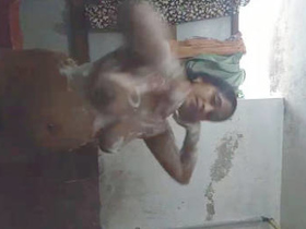 Desi aunt soaps up in the shower