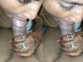 Indian wife gives a blowjob to her husband