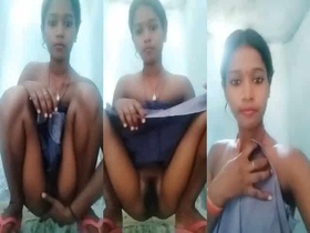 Live selfie video of Indian village girl with hairy pussy