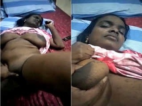 College girl with big tits gets fingered by lover in MMS