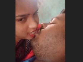 Intense French kissing between lovers